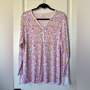 Little Sleepies Breakfast Buddies Women's Pajama Top Pink Size XXL